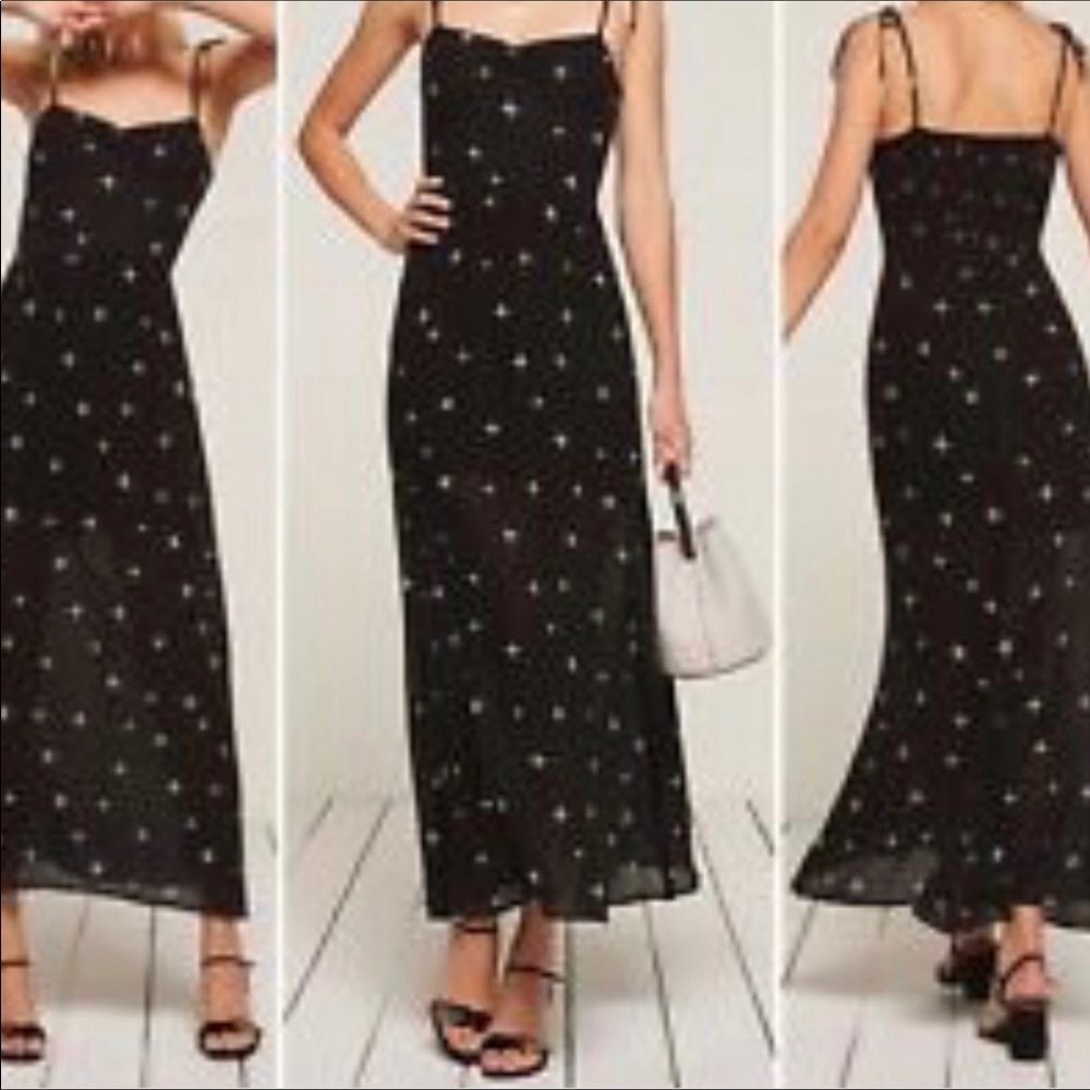 Reformation star print maxi dress size L